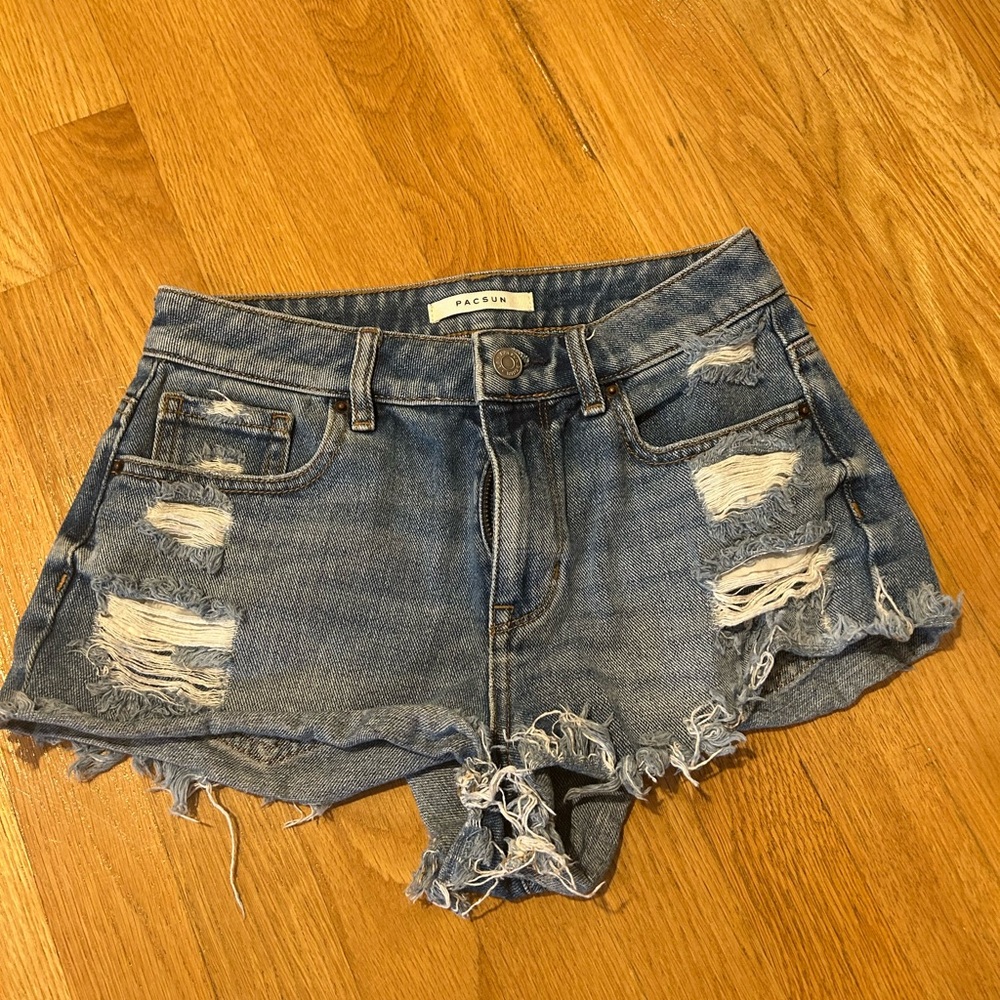 PacSun Blue Jean Shorts Distressed Cut-Off Style